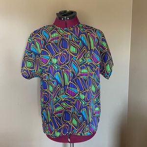 Vintage Anna Kriste Sheer Patterned Top (Size M)